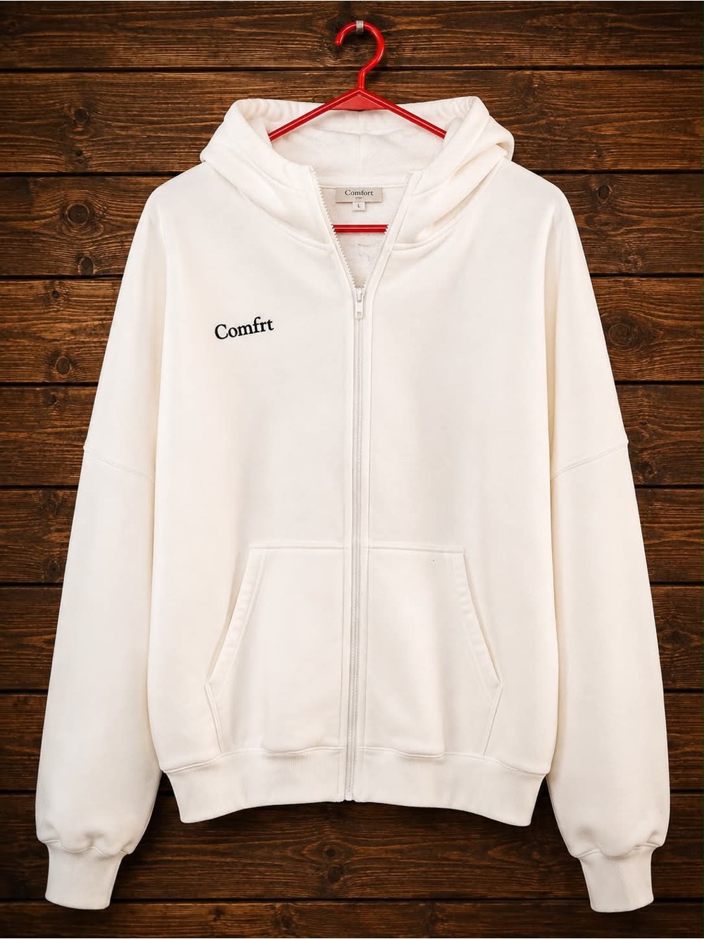 Comfrt Women's white Zip-Up Varsity Hoodie size XL